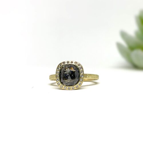 Dark Gray Natural Diamond Ring