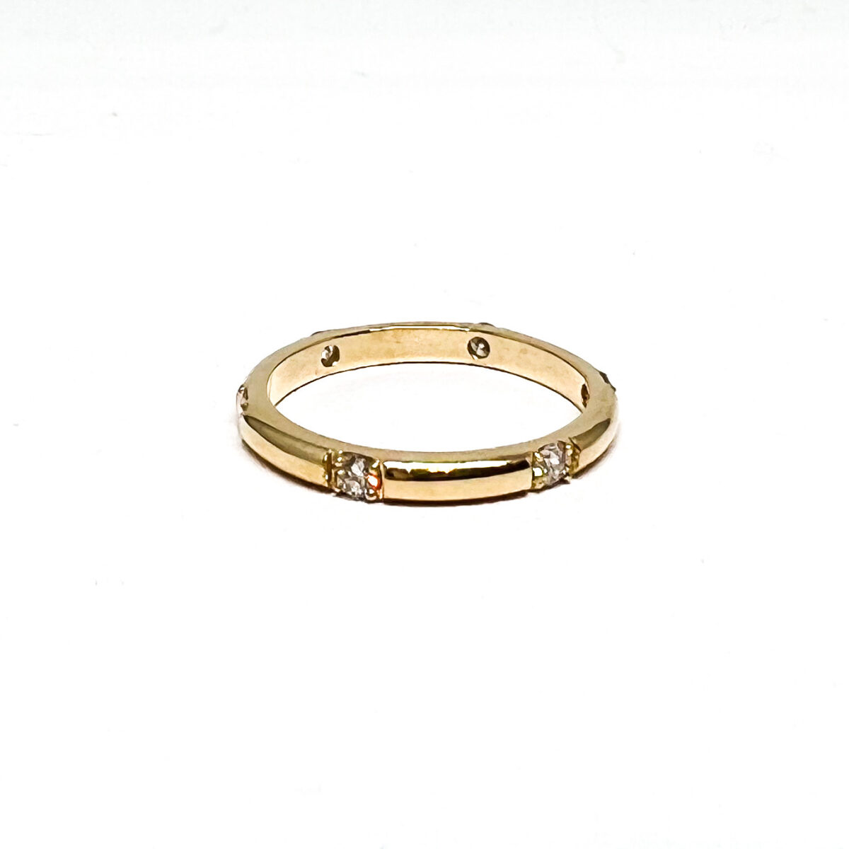 Yellow Gold and Diamond stacking ring