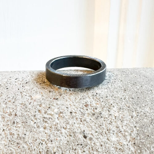 Oxidized Silver Handforged Men's Band