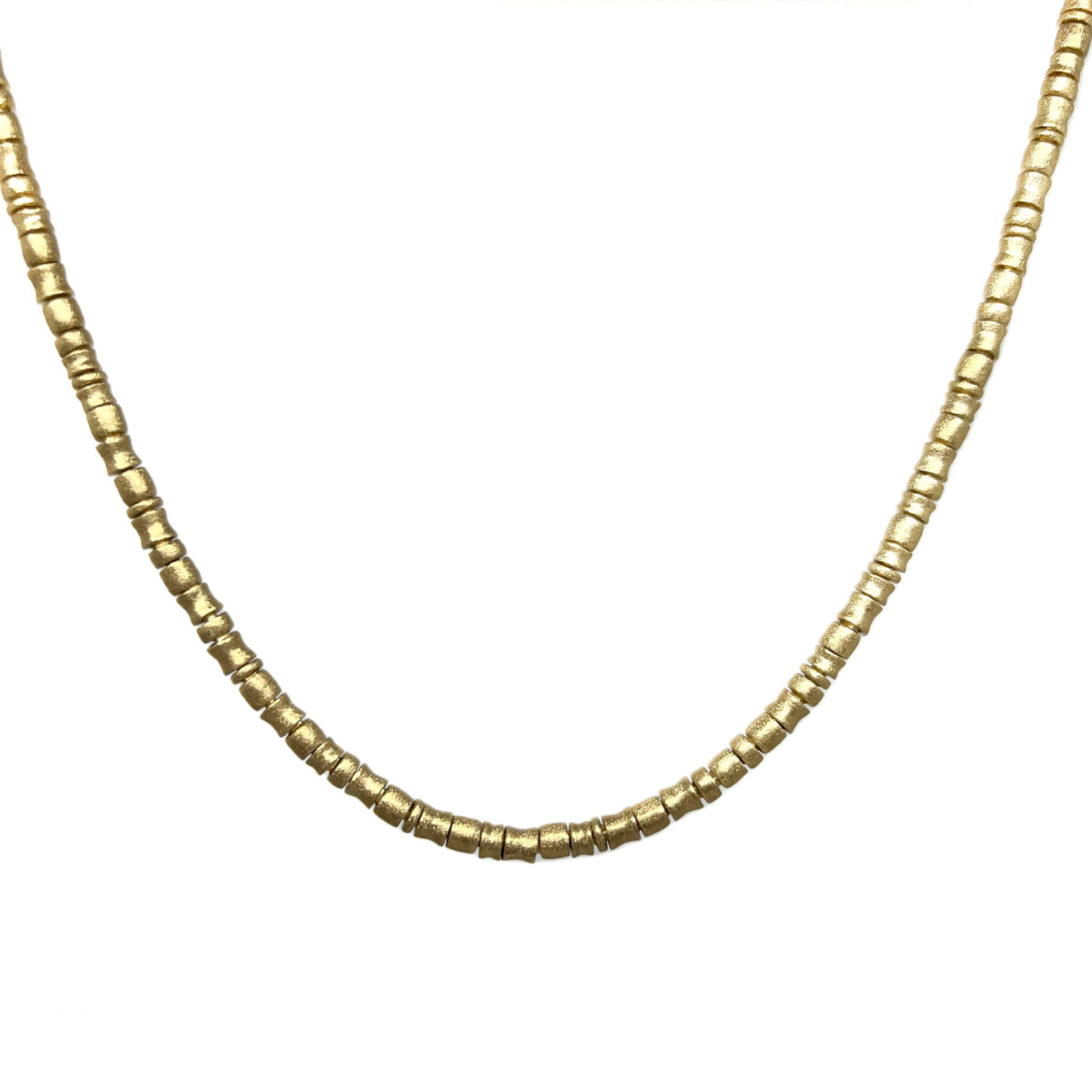 18 karat Yellow Gold Organic Large Beaded Necklace