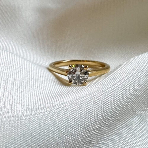0.78 CT Diamond Solitaire Ring in Yellow Gold