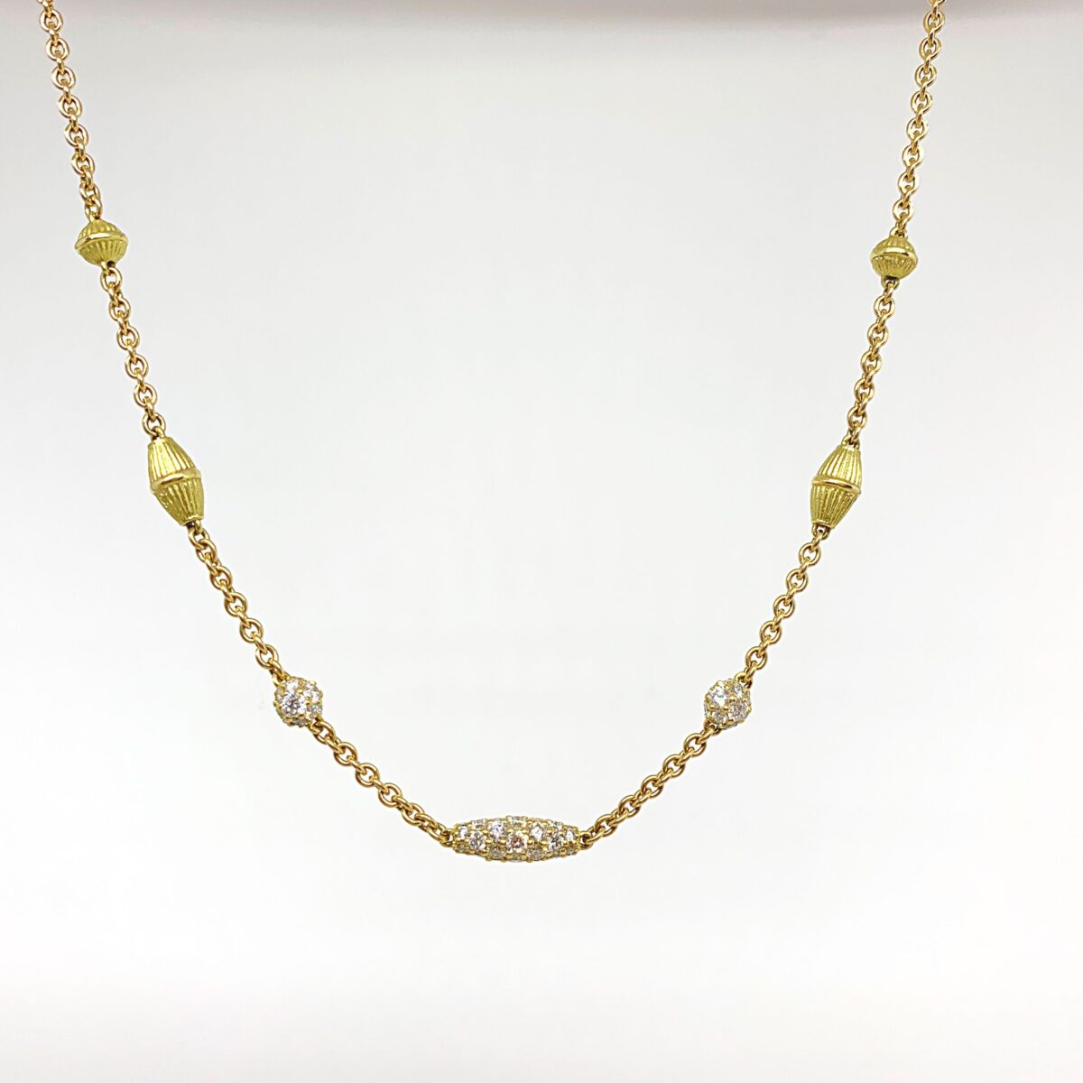 Gold and Diamond Mini-Pipette Necklace