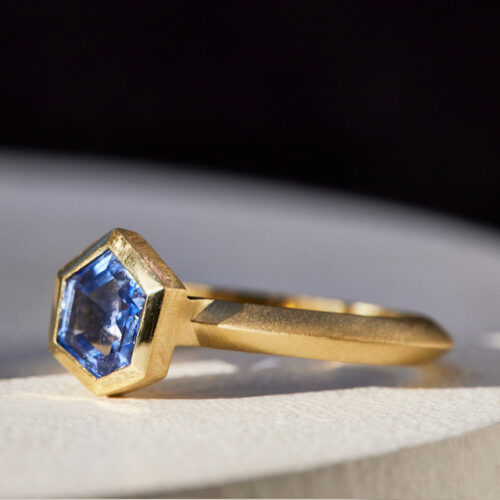 Gold and Sapphire Rock Ring