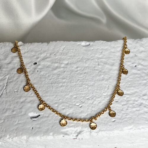 Yellow Gold Disk Necklace