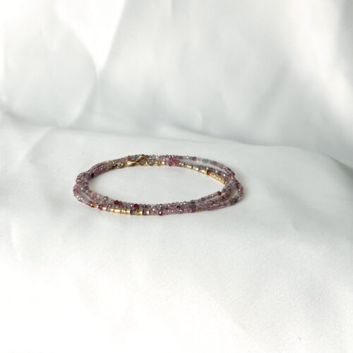 Yellow Gold and Pink Spinel Wrap