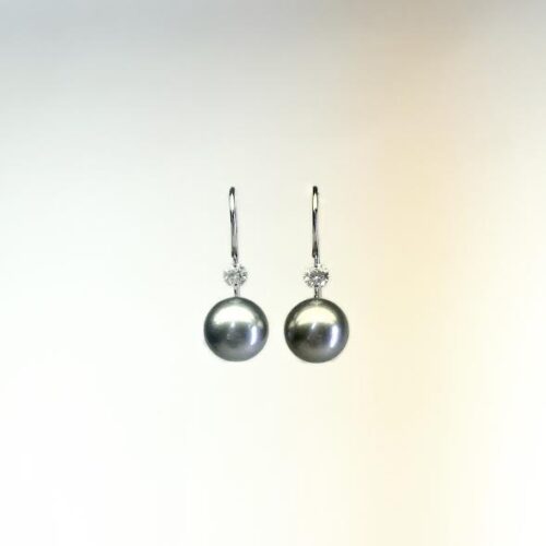 White Gold, Pearl and Diamond Earrings