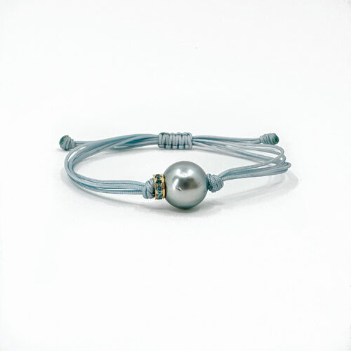 Silver Tahitian Pearl Ribbon Bracelet