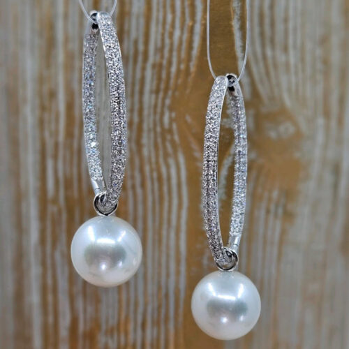 White Gold South Sea Pearl Drop Earring