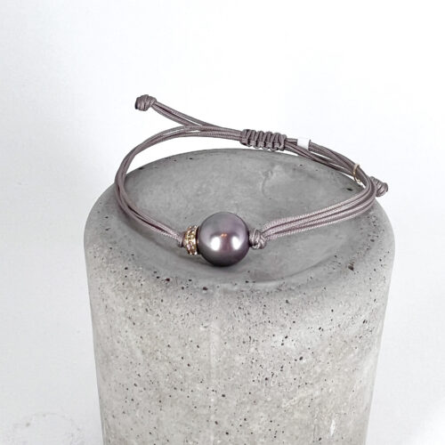 Tahitian Cultured Pearl and Diamond Corded Bracelet