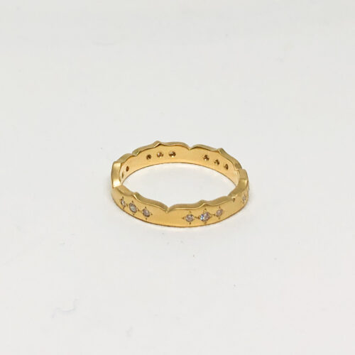 Yellow Gold and Diamond Crown Ring