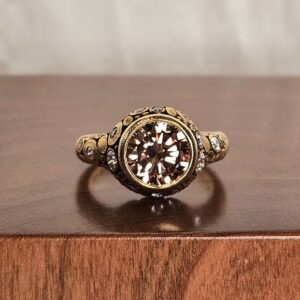 Cognac Diamond 'Circle' Ring