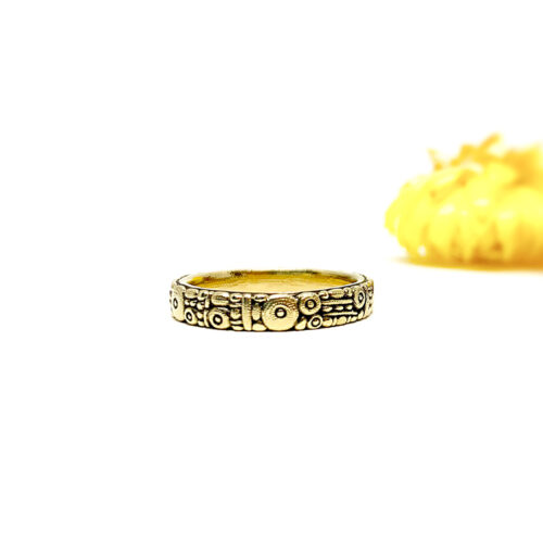 Yellow Gold Carved and Textured Band