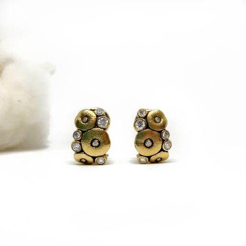 Yellow Gold and Diamond Orchard Earrings