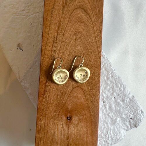 Yellow Gold and Dimaond Dangle Earrings