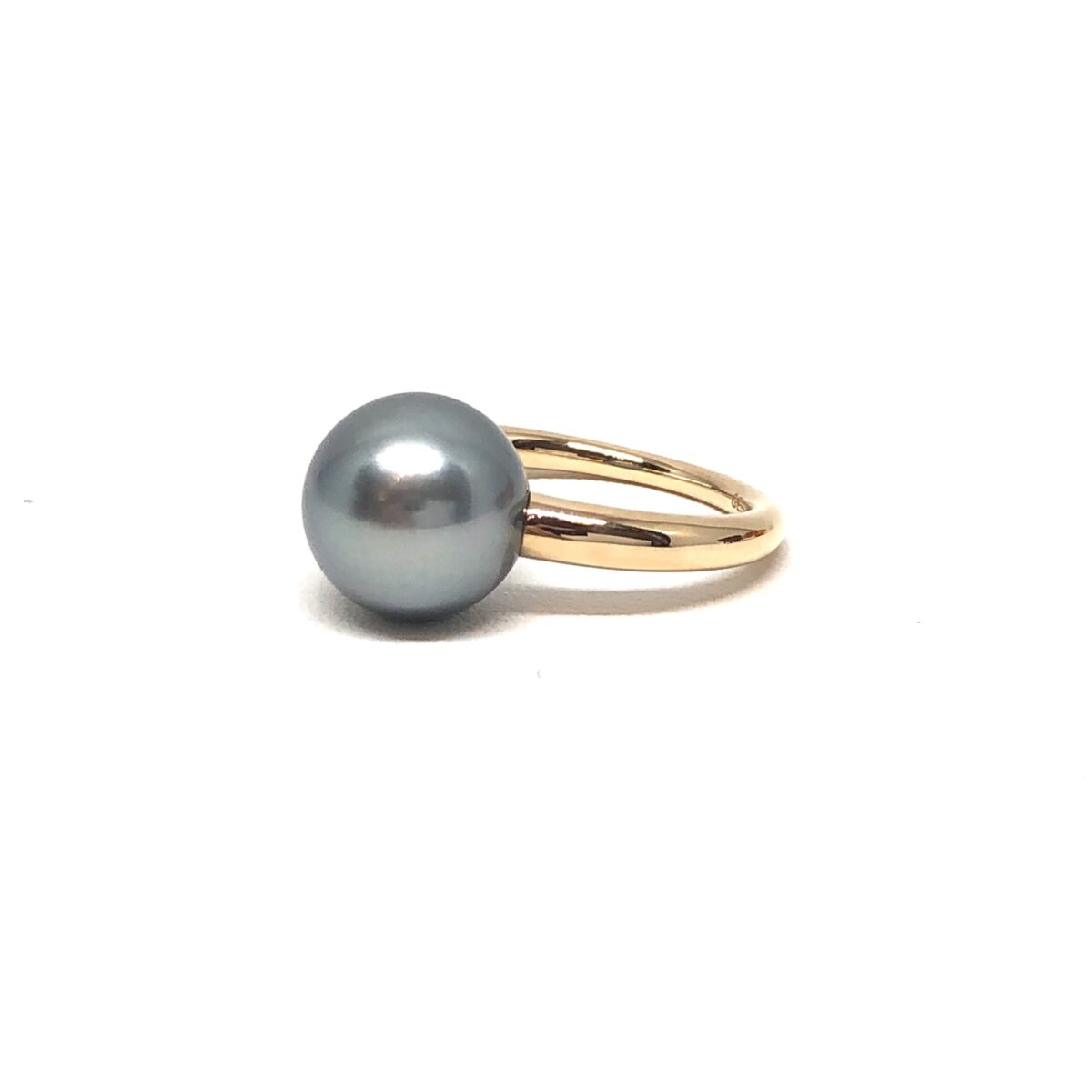 Rose Gold and Gray Tahitian Cultured Pearl Ring