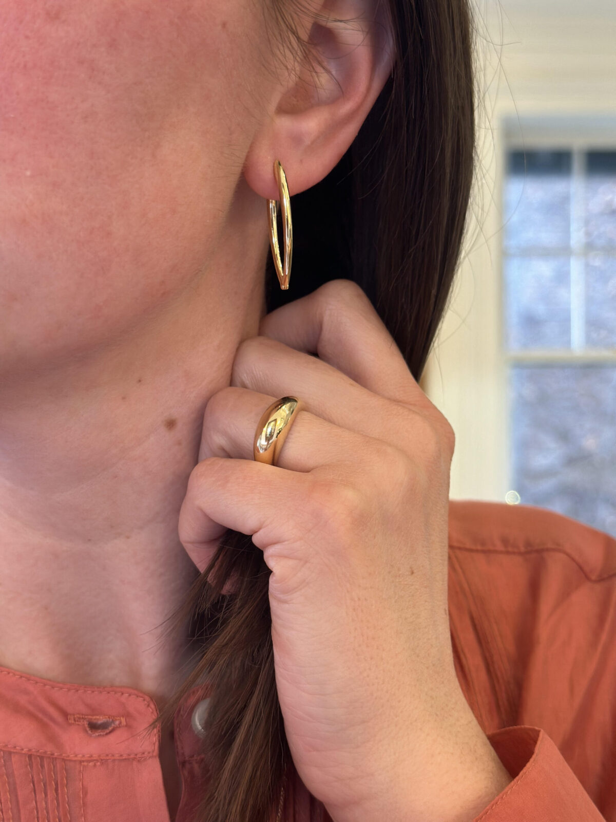 18 karat Yellow gold 'Christina' medium Earring
