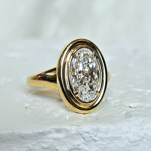 Moval Twin Bezel Diamond Ring