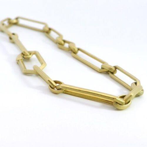 Elongated Gold Hexagon Bracelet