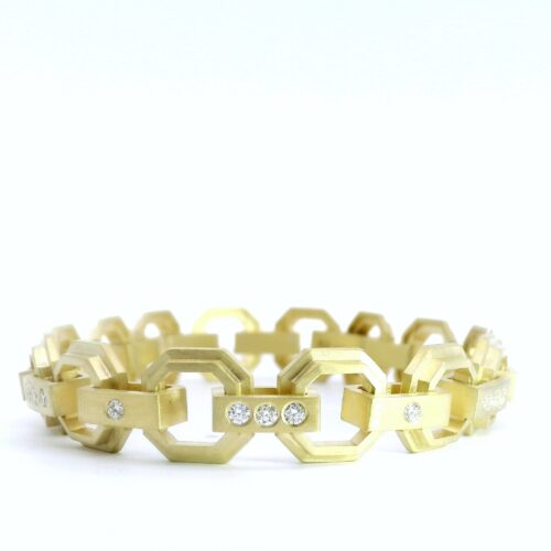 Yellow Gold Pyramid-Link Bracelet