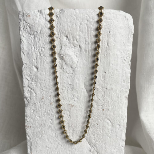 18 karat Yellow Gold and Gray Diamond Textile Necklace