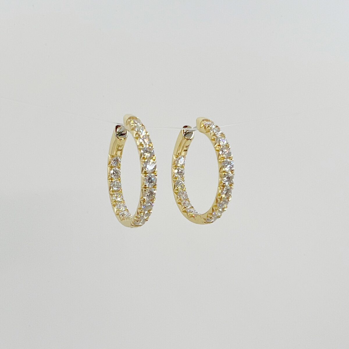 Yellow Gold and Diamond Hinged Hoop