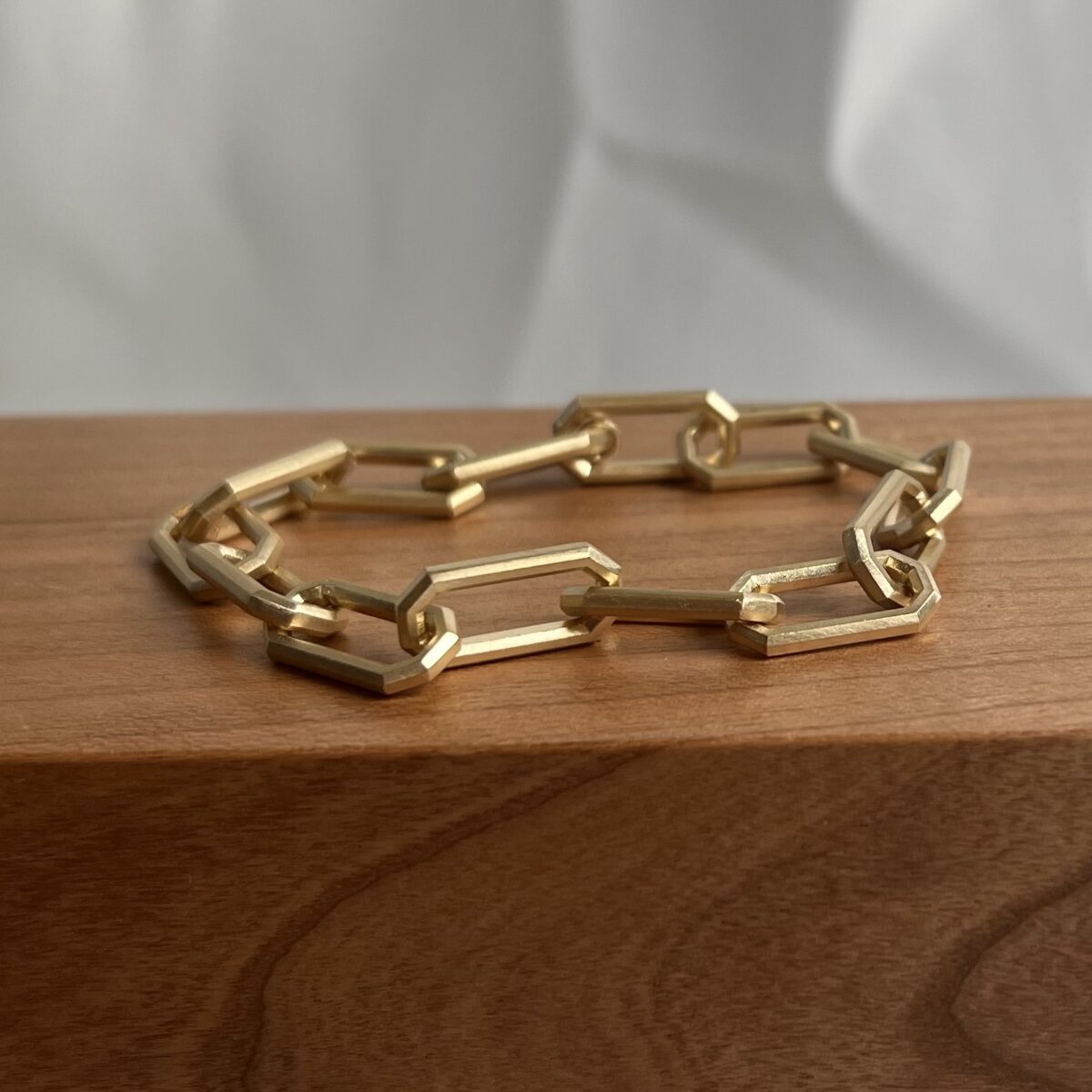 Yellow Gold Elongated Link Bracelet