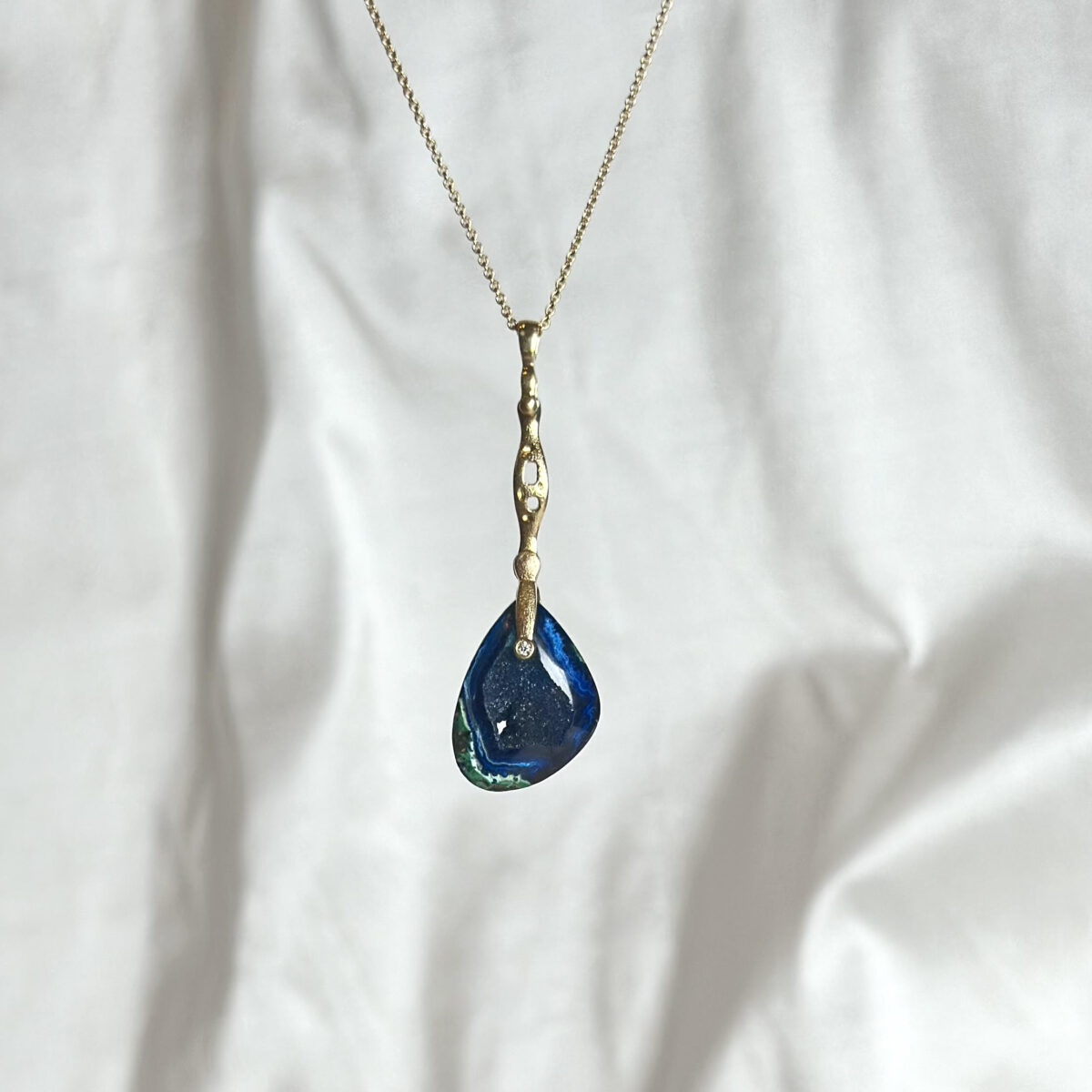 Azurite Malachite 'Sticks and Stones' Pendant