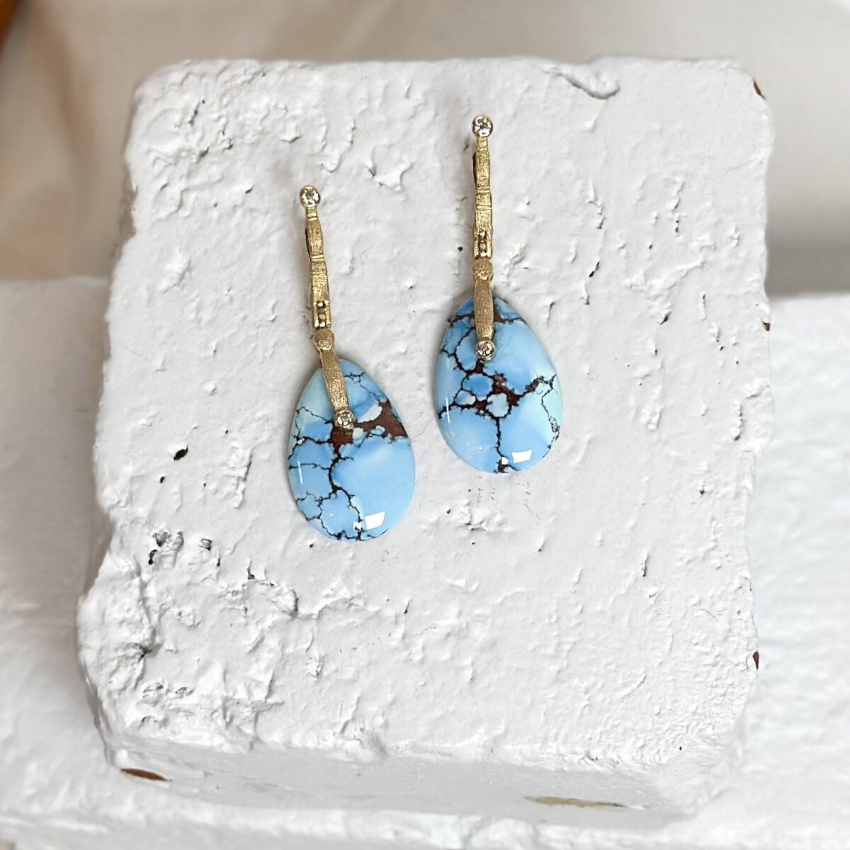 Kazakhstan Turquoise 'Sticks and Stones' Earrings