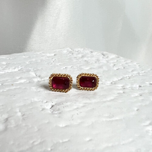 Yellow Gold and Ruby Stud Earrings