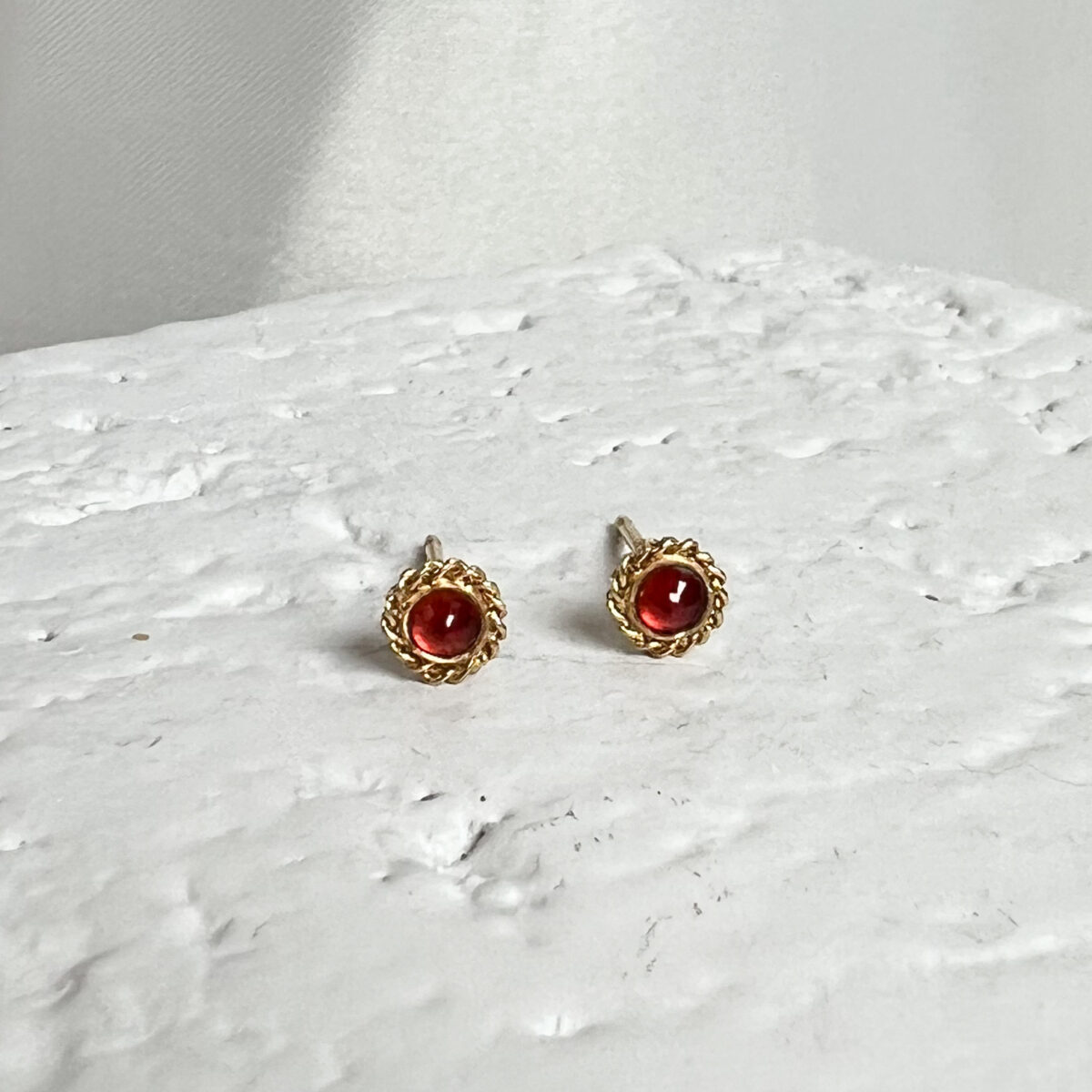 Orange Sapphire Studs