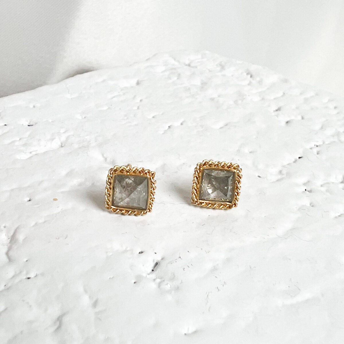 Gray Diamond Stud Earrings