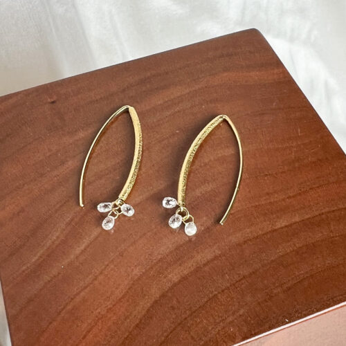 Yellow Gold and Diamond Briolette Earrings