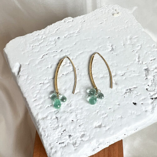 Seafoam Emerald Briolette Earrings