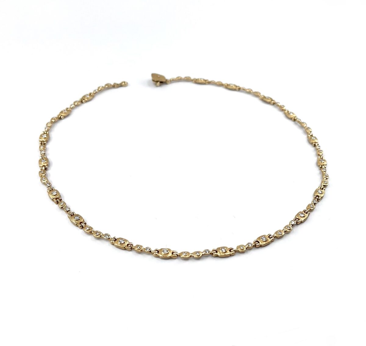 Diamond and Yellow Gold Hinged Necklace