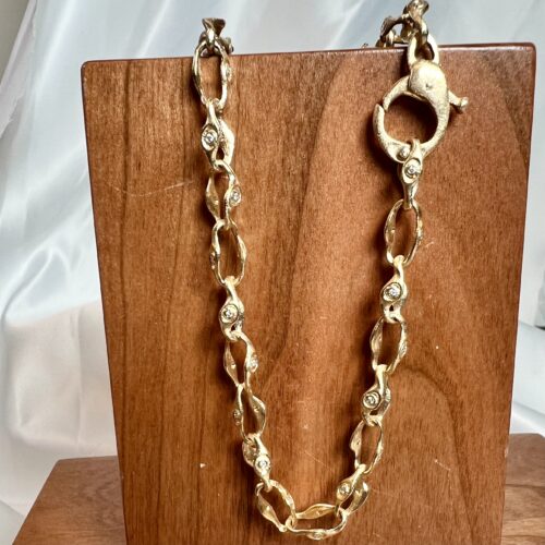 Yellow Gold and Diamond Twisted Link Necklace