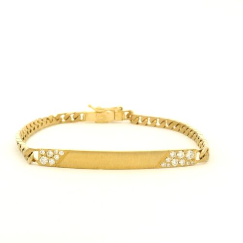 Yellow Gold and Diamond 'Rowe' ID Bracelet