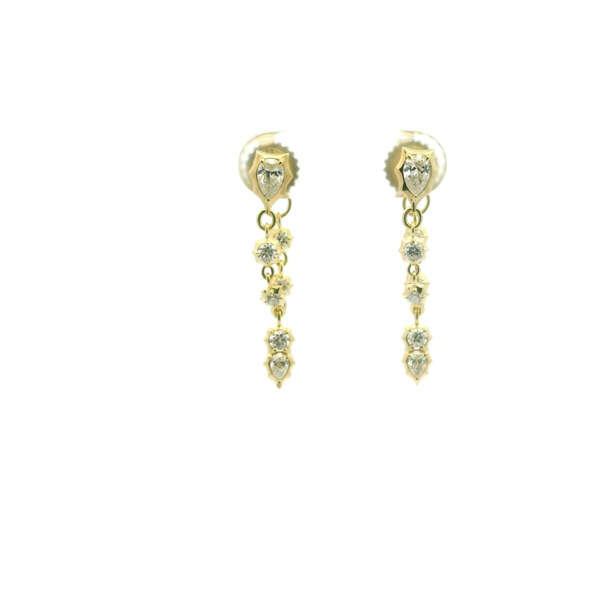 Yellow Gold and Diamond Posey Loop Earrings