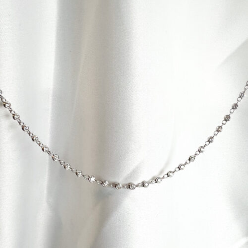 White Gold Diamond Bezel Necklace