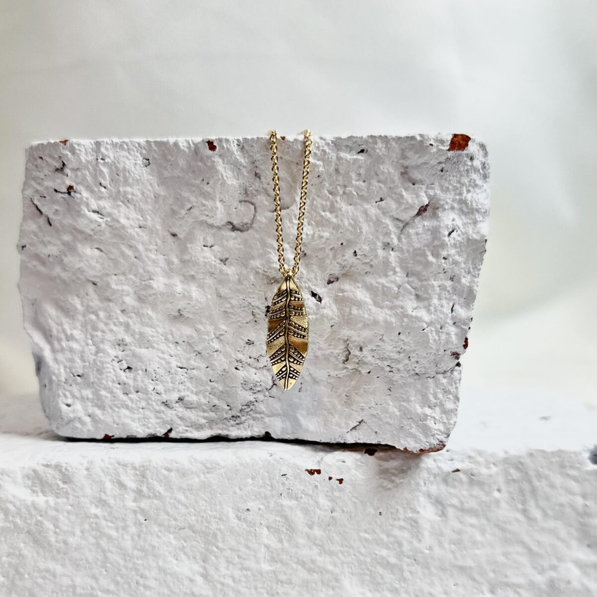 Yellow Gold Leaf Pendant