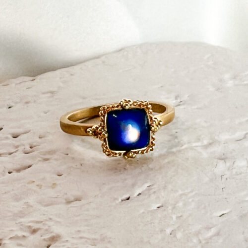 Yellow Gold Moonstone Ring