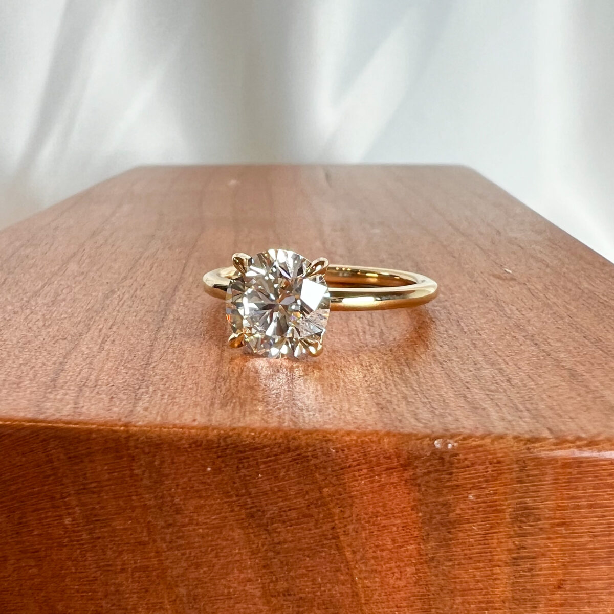 Yellow Gold and 1.73 CT Diamond Solitaire Engagement Ring