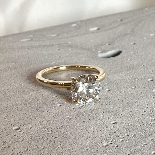 Yellow Gold and 1.73 CT Diamond Solitaire Engagement Ring