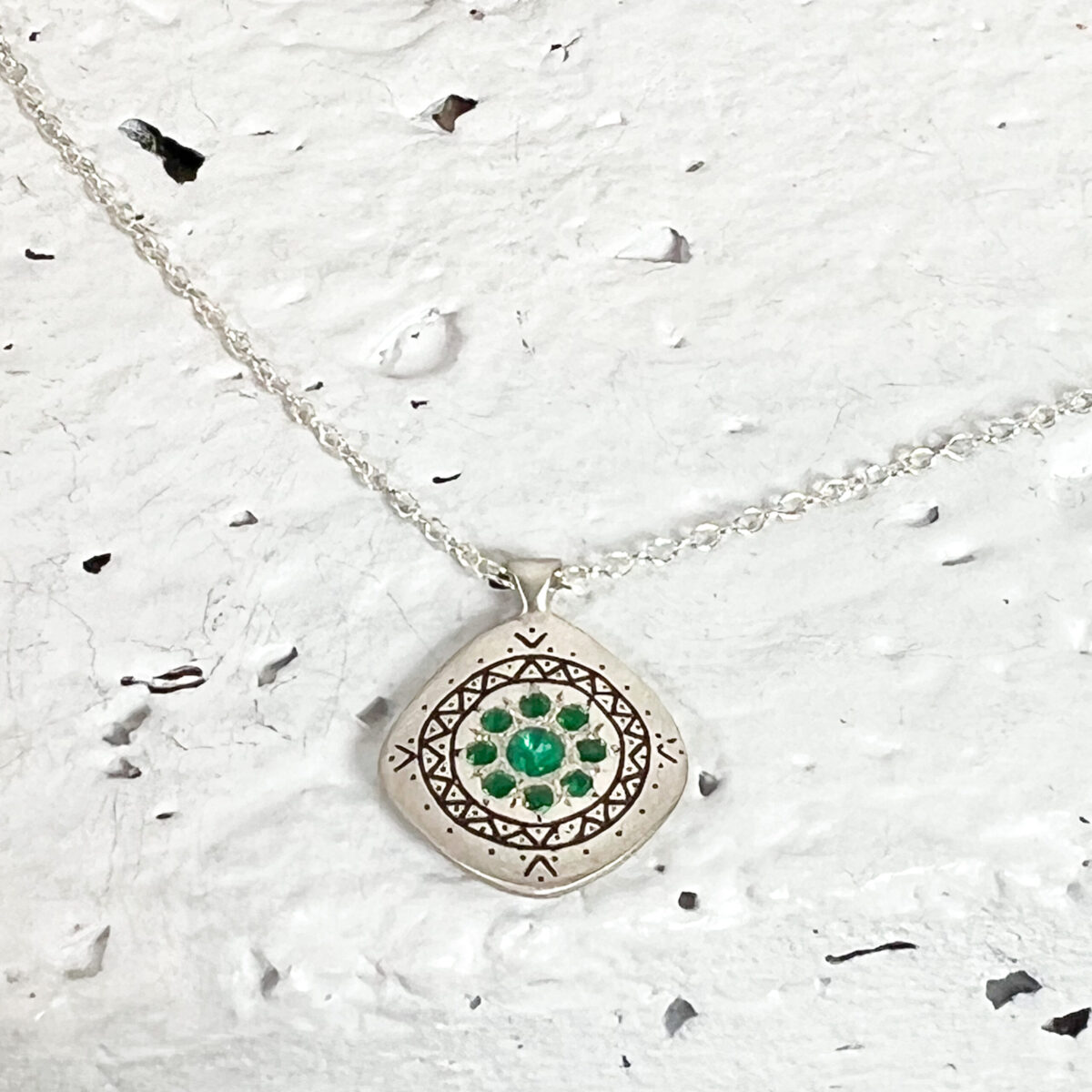 Sterling and Emerald Memories Pendant