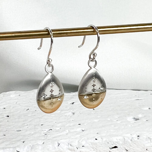 Gold and Sterling Horizon Earrings