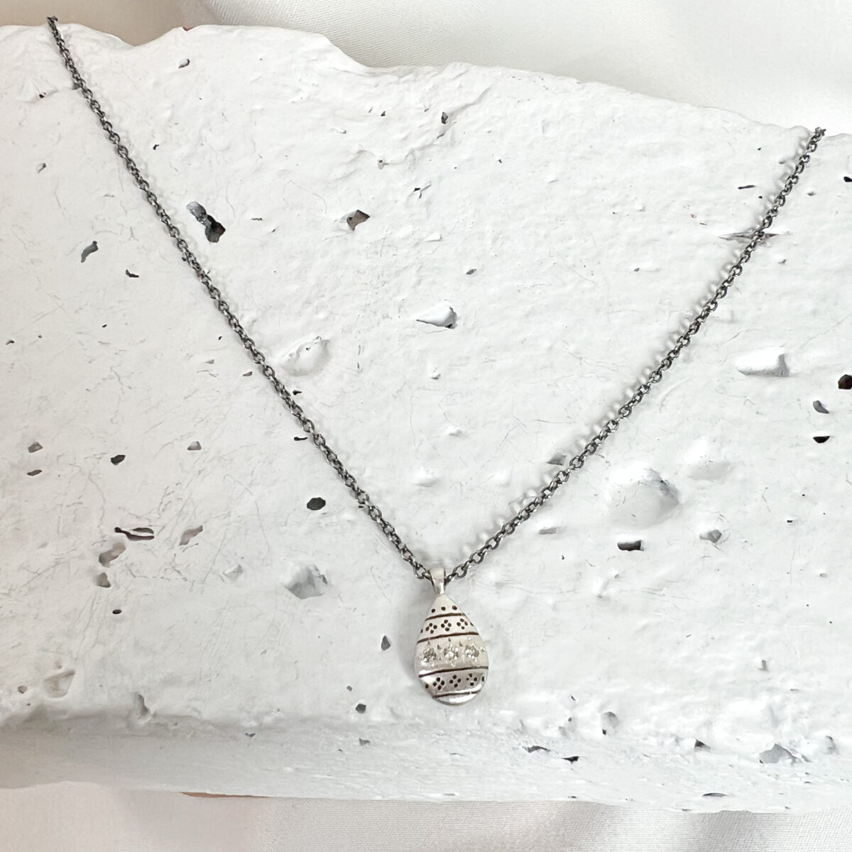 Sterling silver and diamond Nomad Drop Pendant