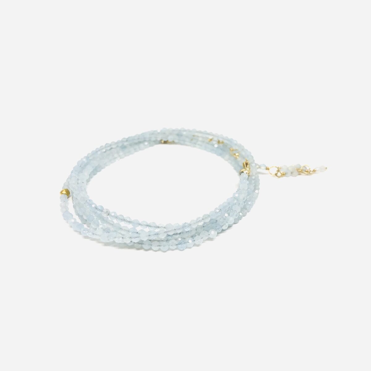 Yellow Gold and Aquamarine Wrap Bracelet