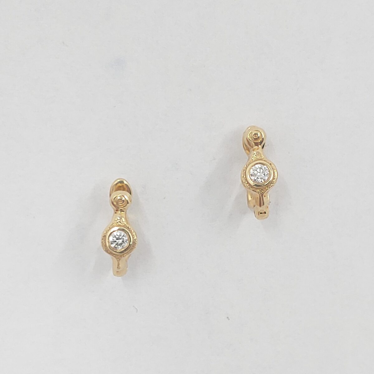 Yellow Gold and Diamond Earrings