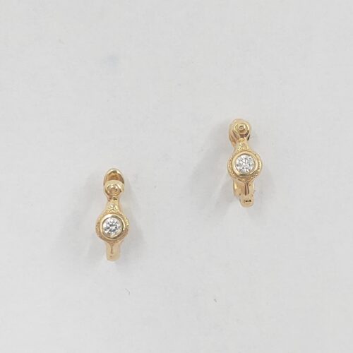 Yellow Gold and Diamond Earrings