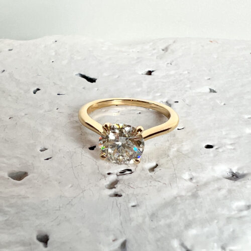 Yellow Gold and Diamond Solitaire Ring