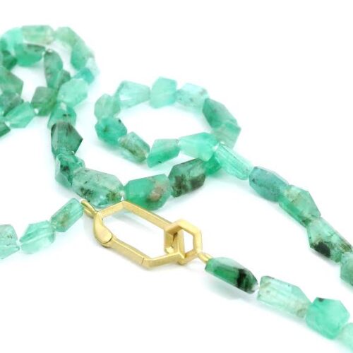 Faceted Emerald Bead Strand